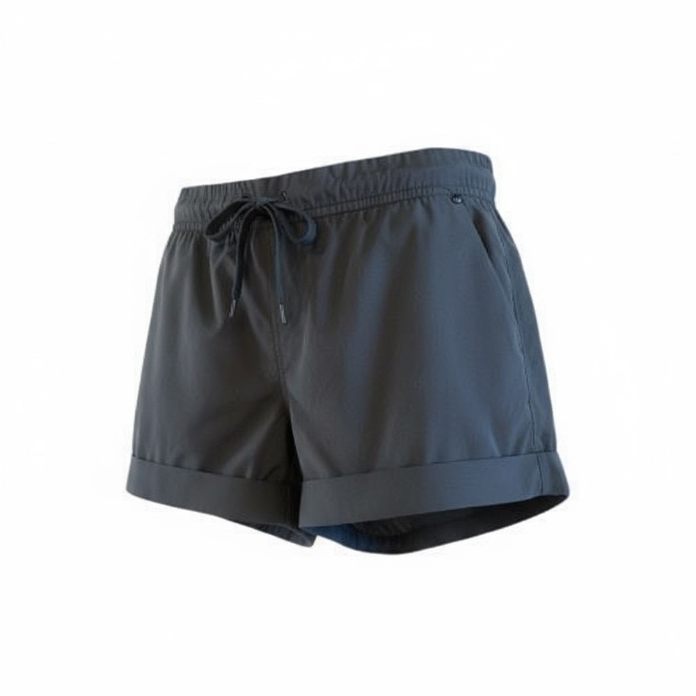 Lululemon Athletica black Athletic Shorts cuffed with pockets drawcord waist